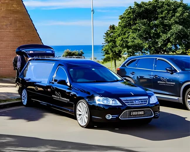 Black funeral hearse