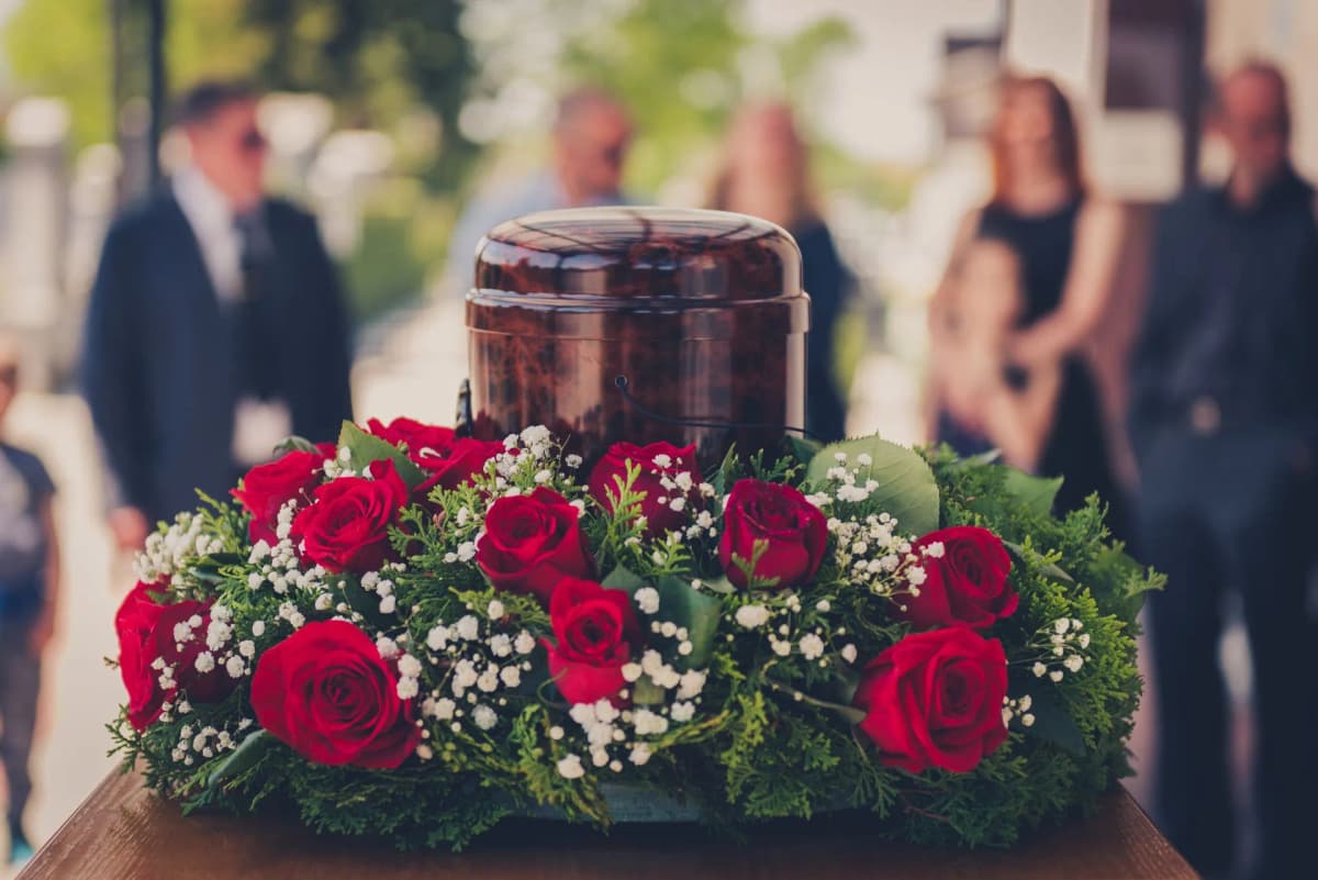 Urn and Roses