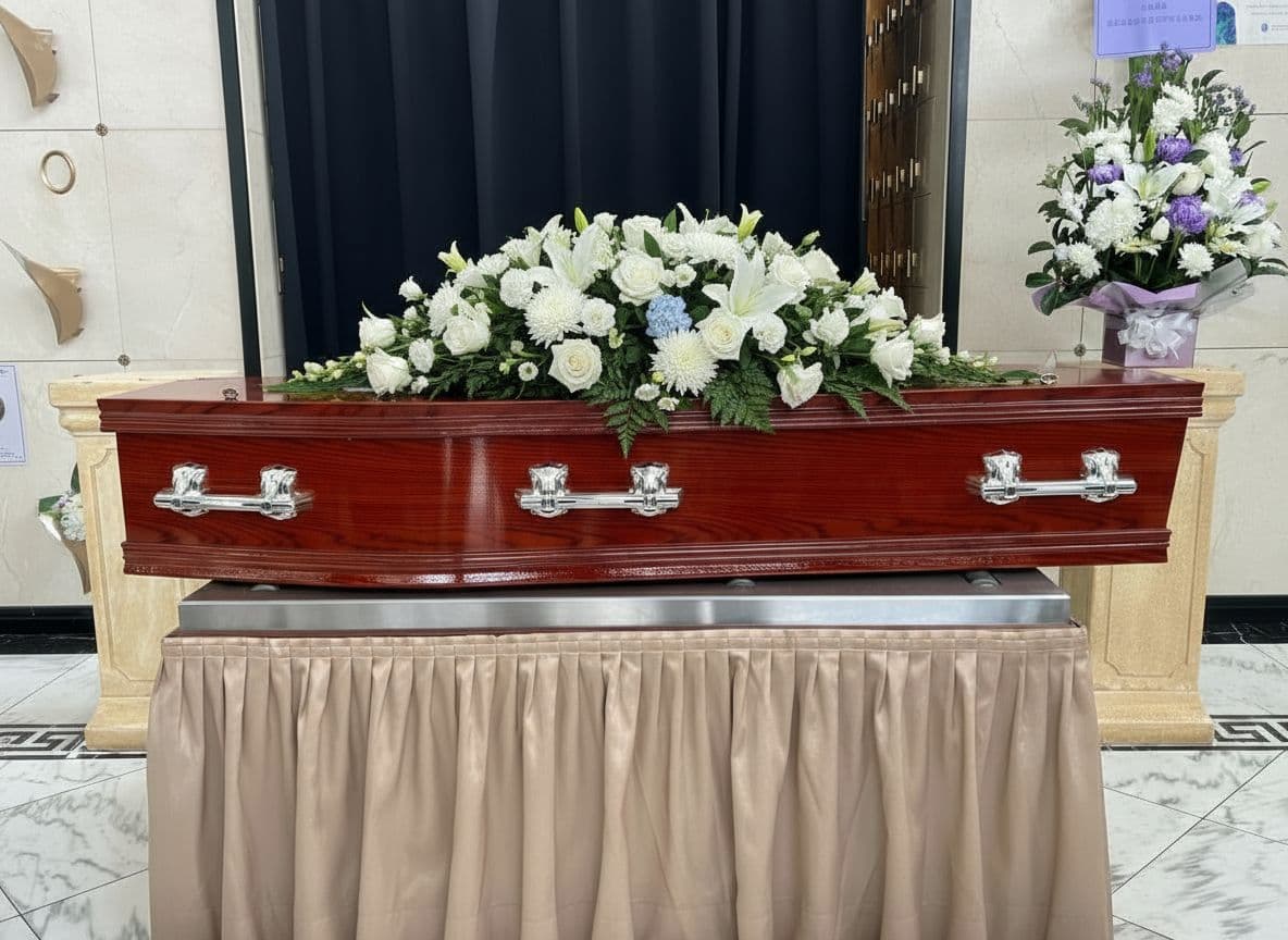 White Coffin Flower Arrangement